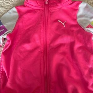 Puma Vibrant Pink Jacket with White and Purple Details